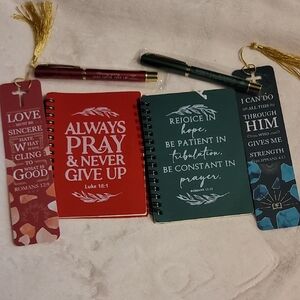 Bible Verse Notebook Set with Bookmarks And Pens